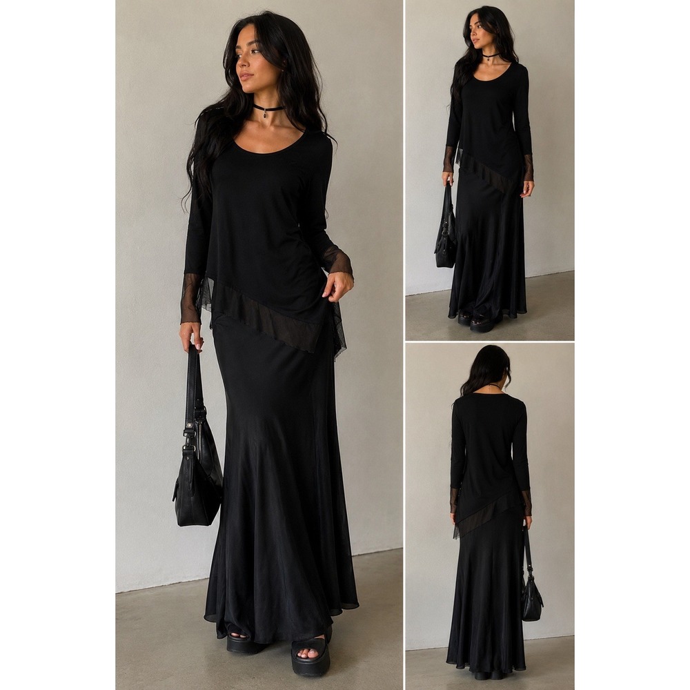 Ruby Ribbon Asymmetrical Tunic Top Whimsigoth Fairy Grunge Witchy Mesh Women's L